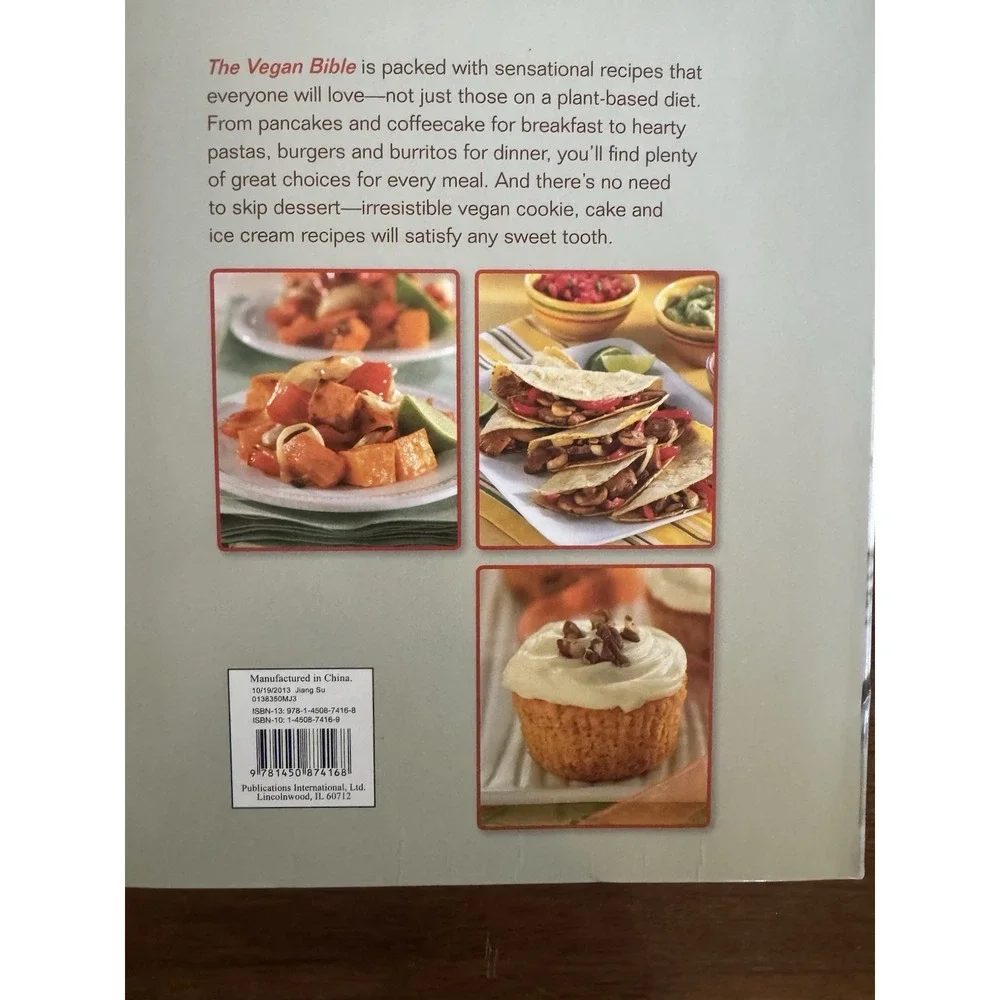 Publications International The Vegan Bible Vegan Cookbook HC 2013